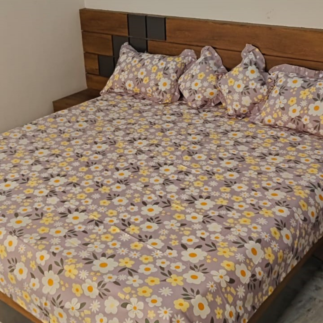 300 TC Glace Cotton Queen Size Bedding Set / Comforter Set