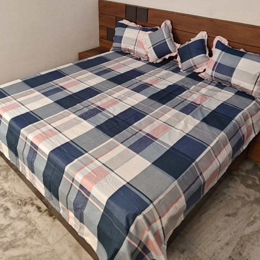 300 TC Glace Cotton Queen Size Bedding Set / Comforter Set