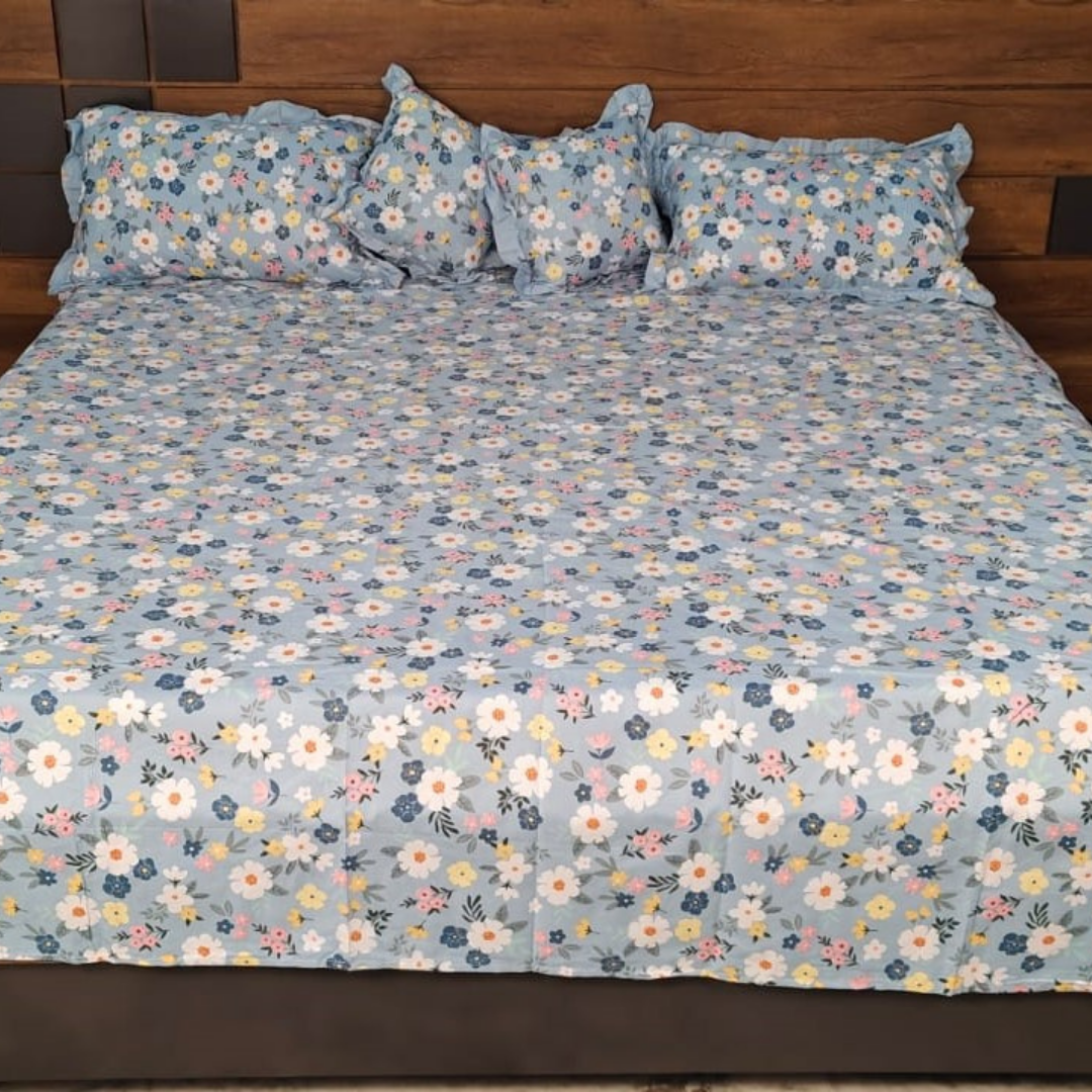 300 TC Glace Cotton Queen Size Bedding Set / Comforter Set