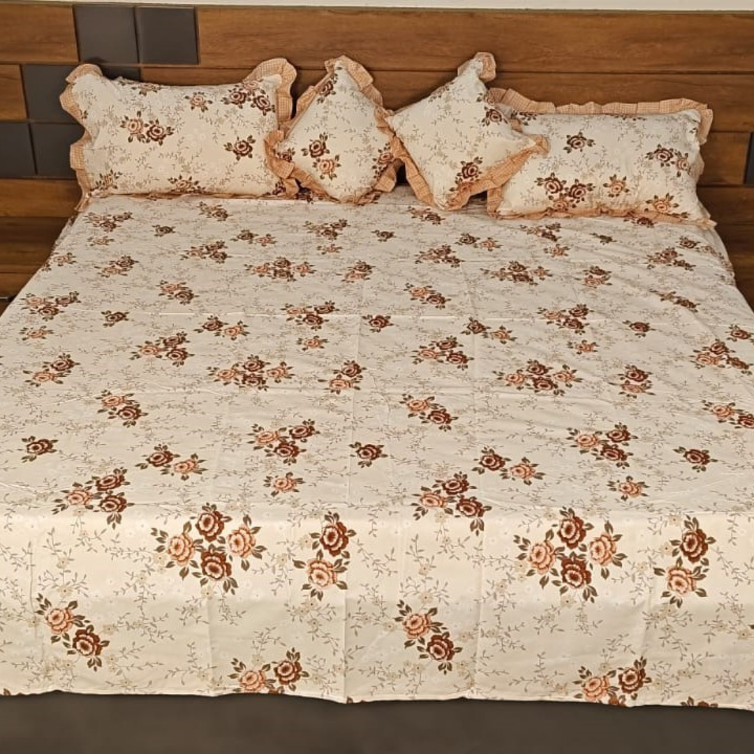 300 TC Glace Cotton Queen Size Bedding Set / Comforter Set