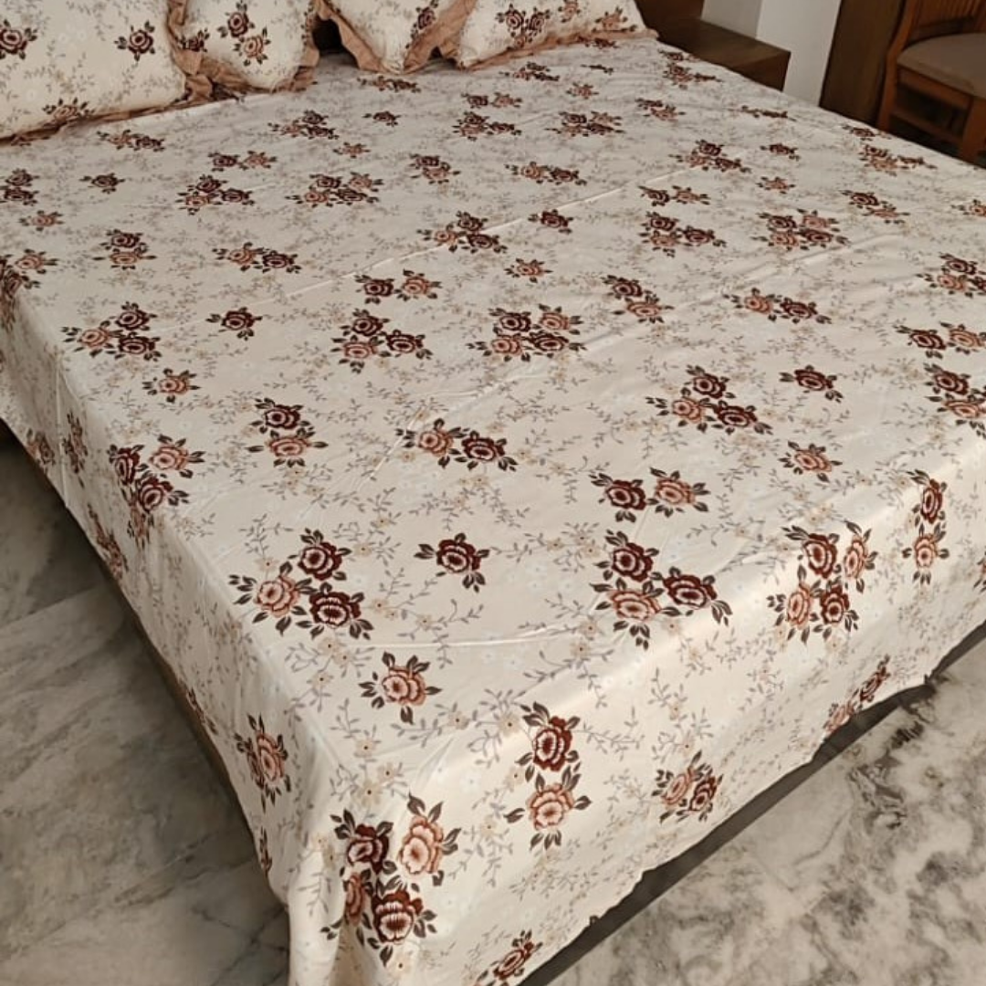 300 TC Glace Cotton Queen Size Bedding Set / Comforter Set