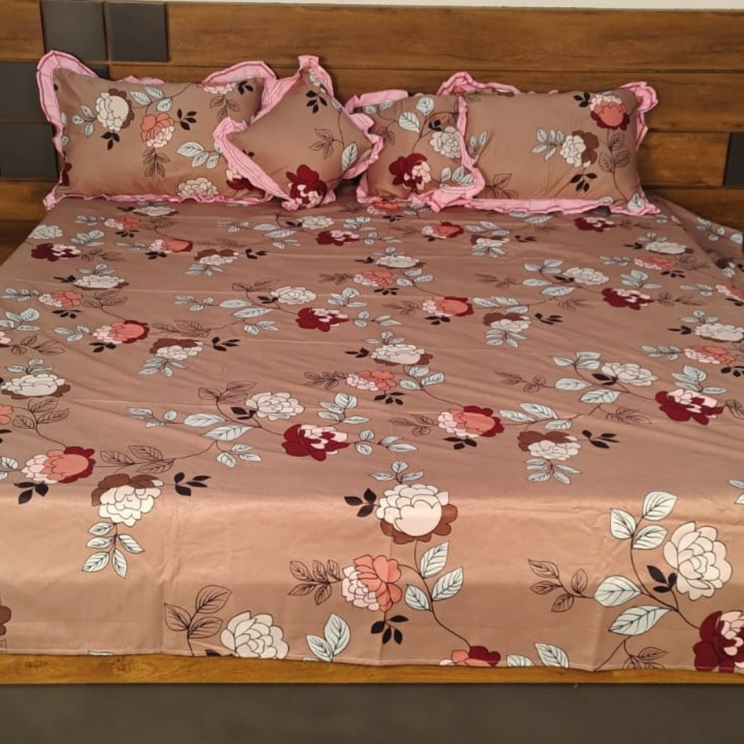 300 TC Glace Cotton Queen Size Bedding Set / Comforter Set