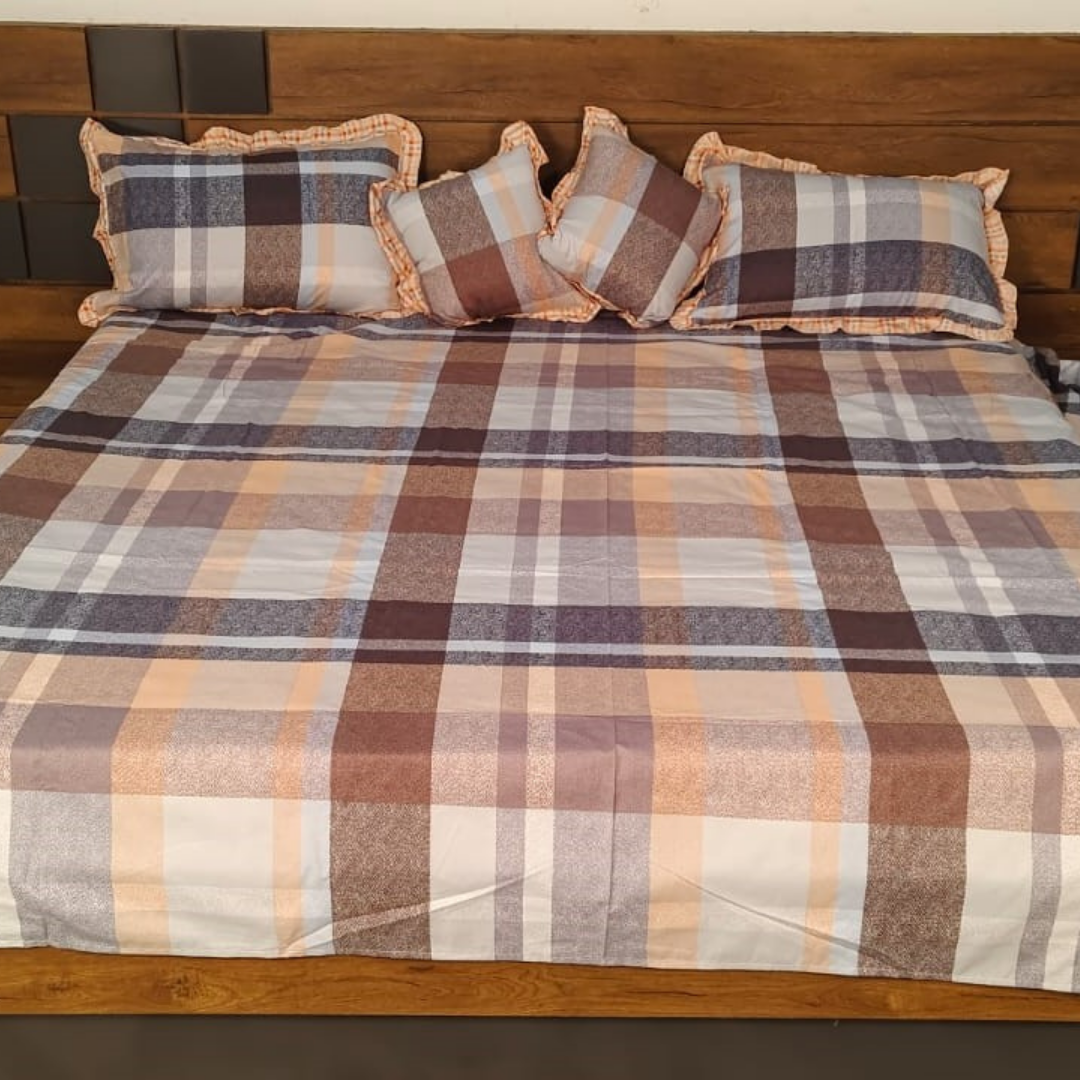 300 TC Glace Cotton Queen Size Bedding Set / Comforter Set