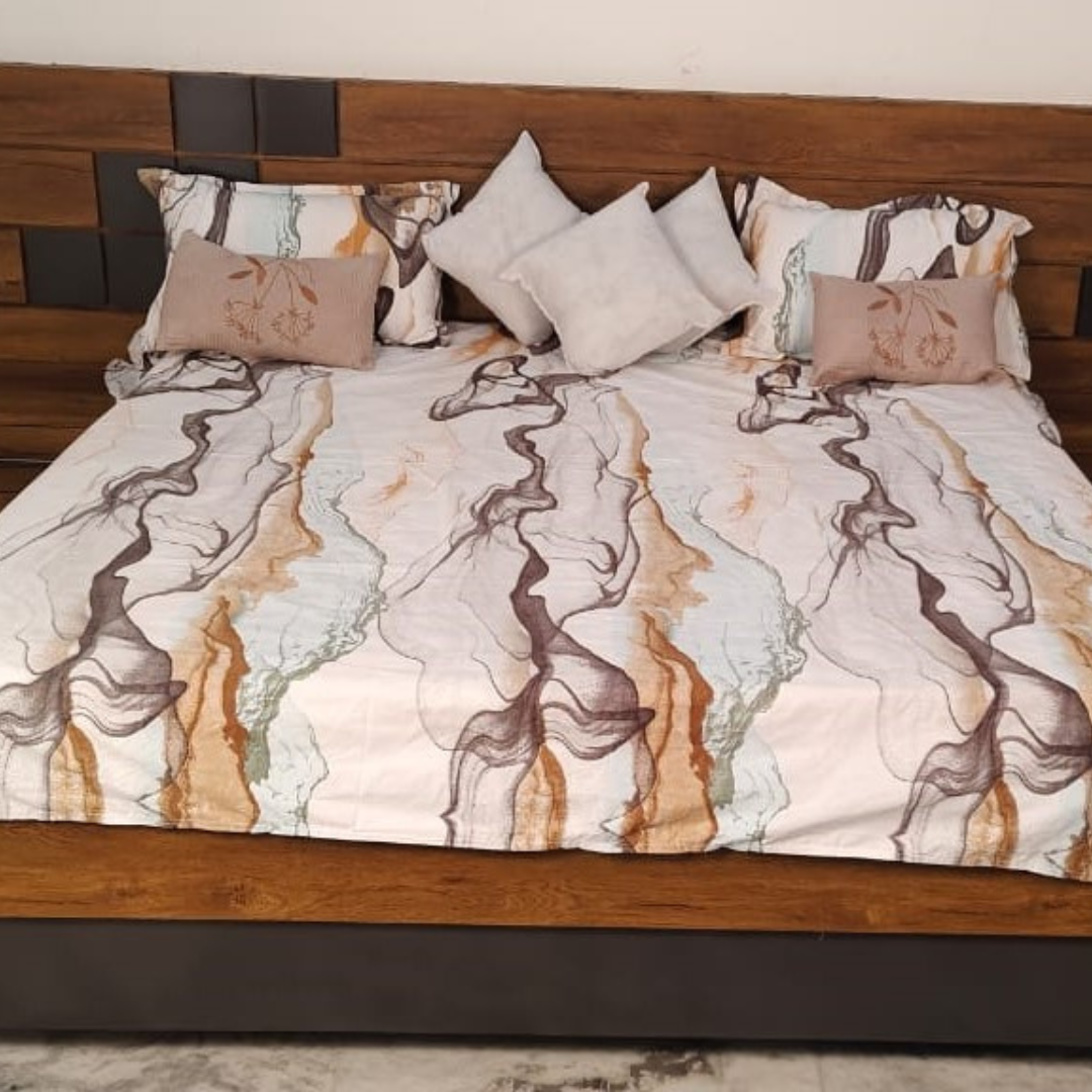 300 TC Glace Cotton Bedsheet Set – Queen Size (90 x 100 inches)