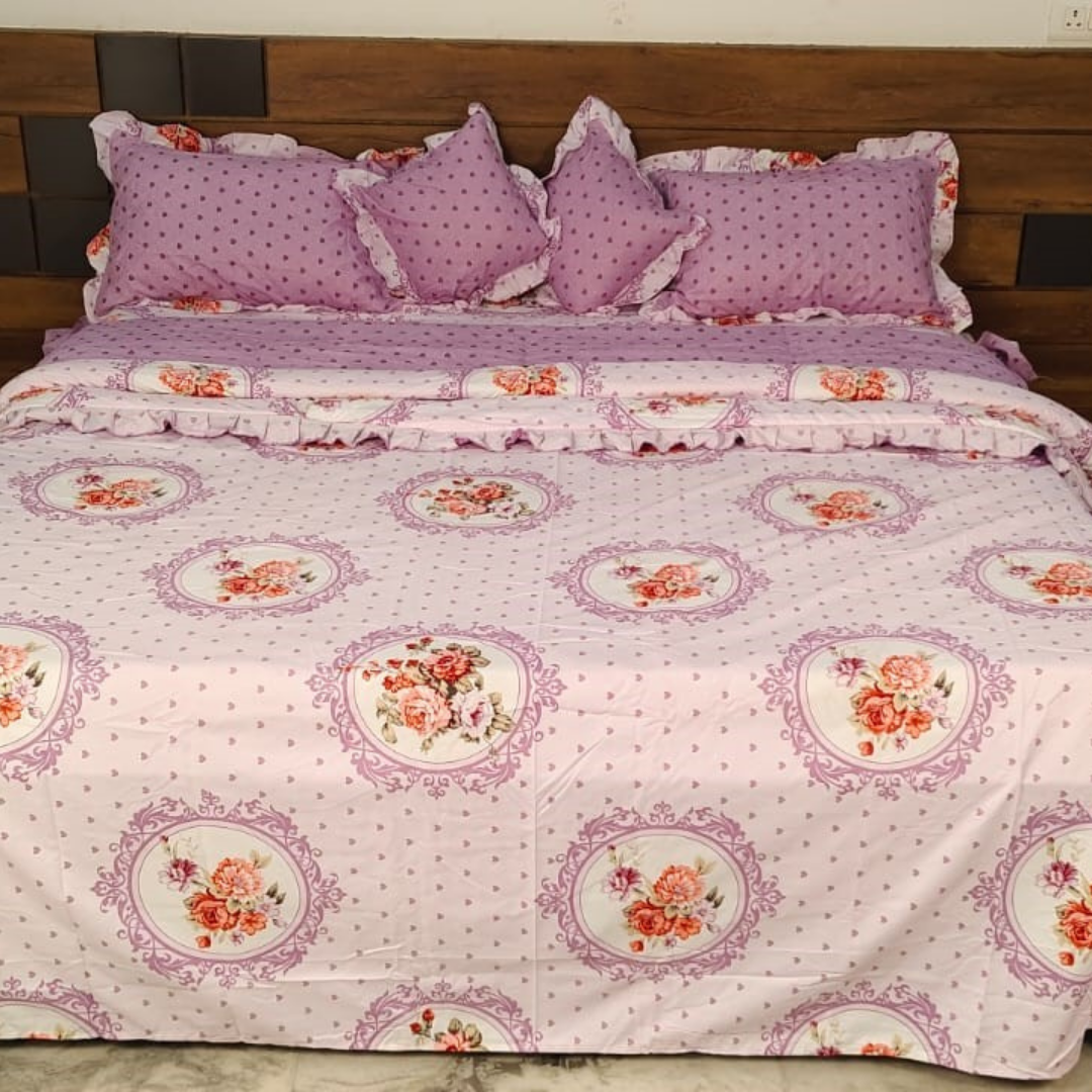 300 TC Glace Cotton Queen Size Bedding Set / Comforter Set