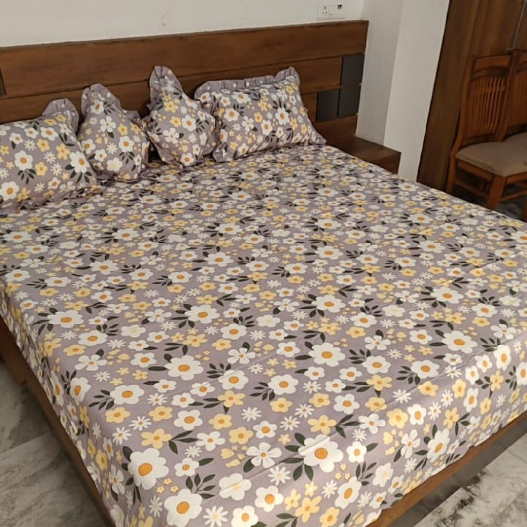 300 TC Glace Cotton Queen Size Bedding Set / Comforter Set